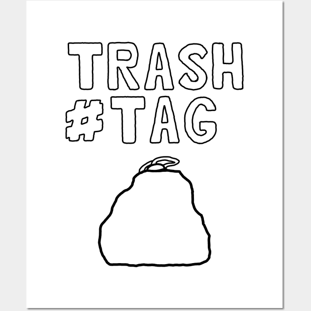 Trashtag hand draw design outline version 2 Wall Art by KritwanBlue